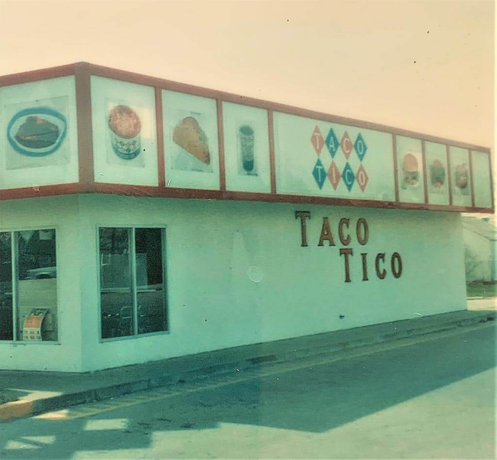 Image of original Taco Tico location on Preston HWY in 1974